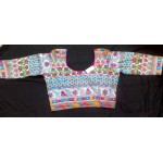white blouse with multy colour work